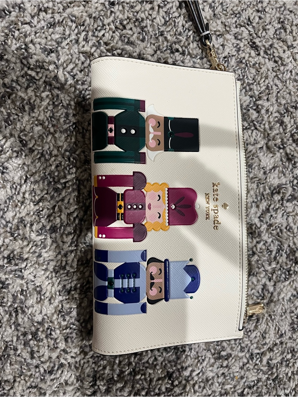 kate spade Cream Nutcracker Print Wristlet